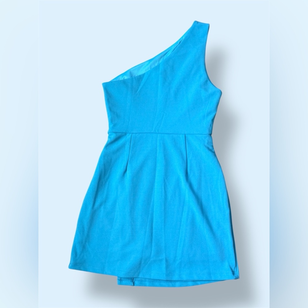 She + Sky, Vibrant Blue One-Shoulder Dress - S - Picture 4 of 4